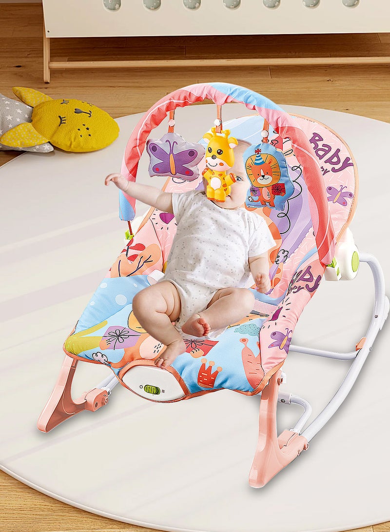 MaBaby Multifunctional Baby Rocker, Music Vibration Baby Swing, Rocking Chair With Adjustable Backrest And Toy Pendant - Image 5
