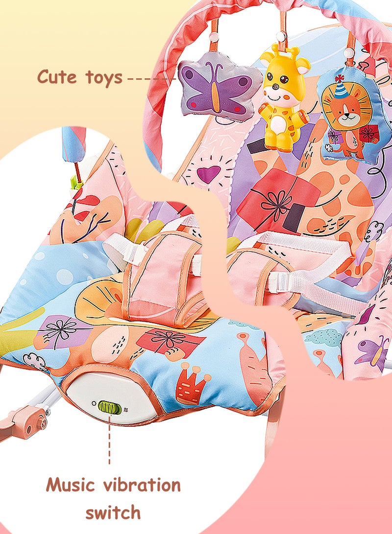 MaBaby Multifunctional Baby Rocker, Music Vibration Baby Swing, Rocking Chair With Adjustable Backrest And Toy Pendant - Image 4