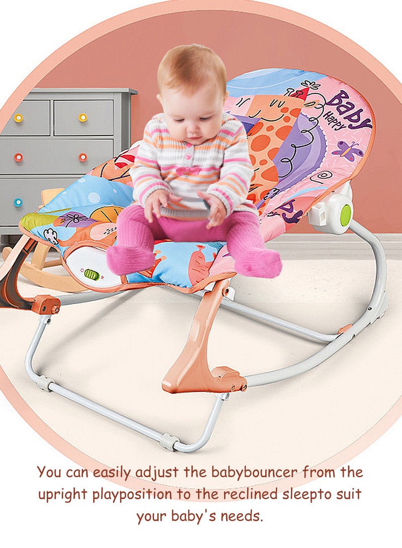 MaBaby Multifunctional Baby Rocker, Music Vibration Baby Swing, Rocking Chair With Adjustable Backrest And Toy Pendant - Image 3