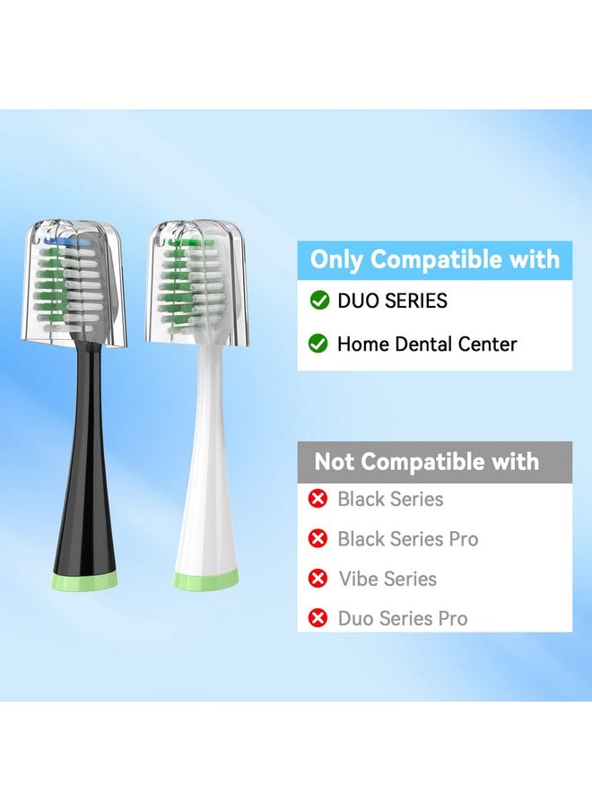 Fremouth Replacement Toothbrush Heads for AquaSonic Duo Series, 5 White & 5 Black Brush Heads with Covers  - Image 2