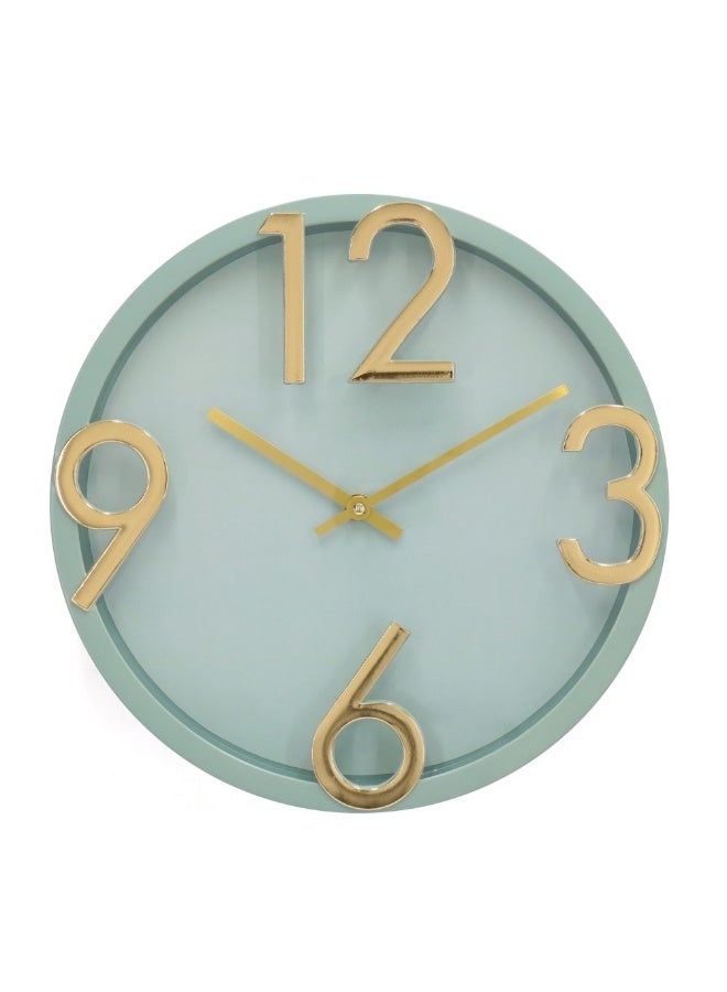 DANUBE HOME Cambridge Minimalist Mint Wall Clock Sleek And Modern Design Perfect For Home Office Bedroom Lliving Room Kitchen Decor 30X30X4.5Cm Green - Image 2