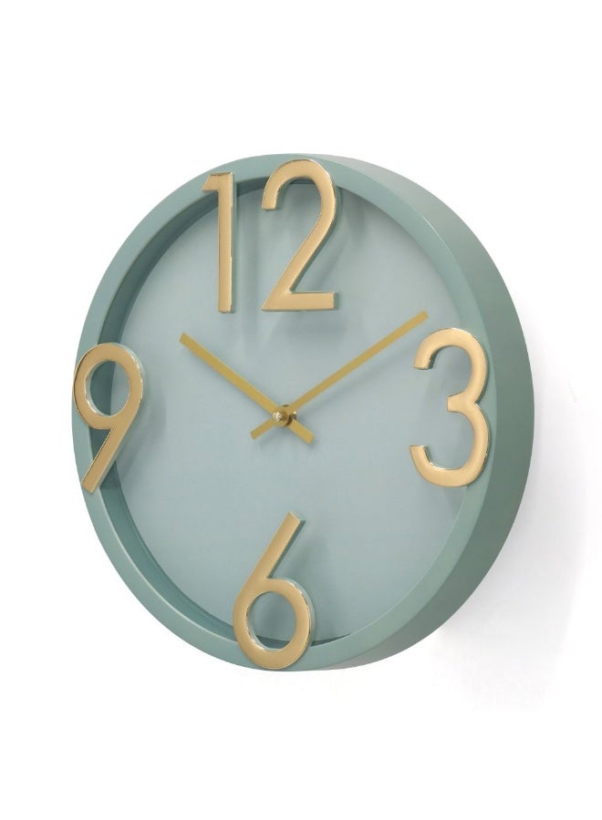 DANUBE HOME Cambridge Minimalist Mint Wall Clock Sleek And Modern Design Perfect For Home Office Bedroom Lliving Room Kitchen Decor 30X30X4.5Cm Green - Image 3