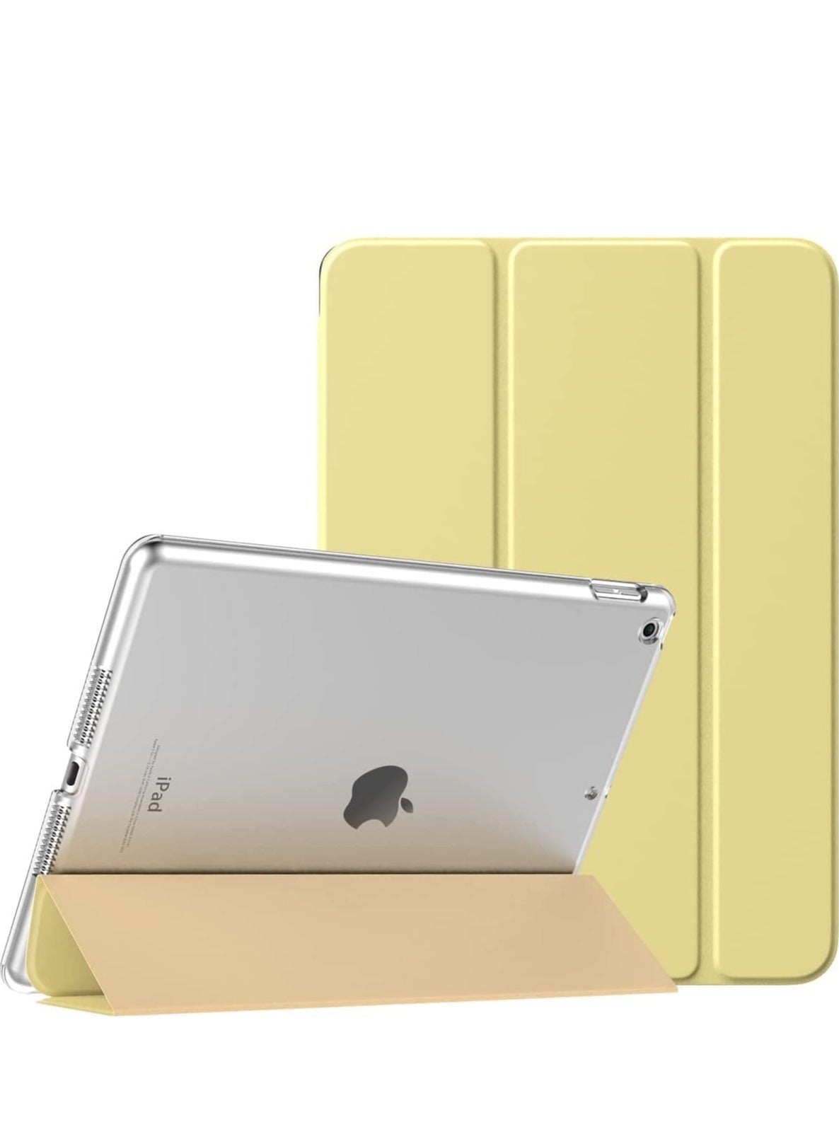 Slim Translucent Hard PC Protective Smart Cover with Stand for iPad 10.2 (9th Gen 2021, 8th Gen 2020, 7th Gen 2019) - Yellow