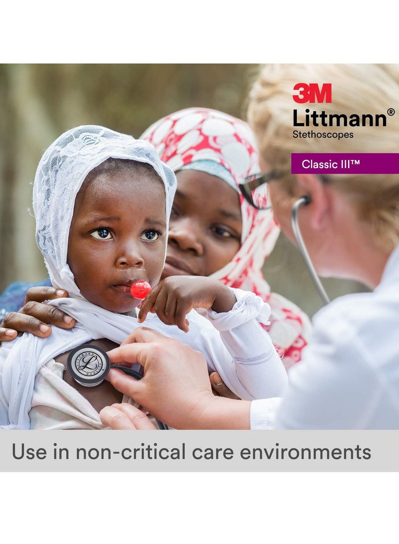 3M Littmann Classic III Monitoring Stethoscope 27 inch Navy Blue Tube 5622 - Image 5