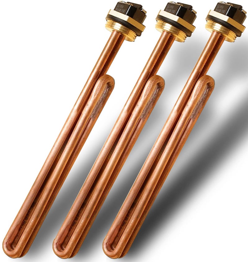 Mhrxusd He 90240 Heating Element  3 Pack Replacement For Ecosmart Eco 18 27 36  9Kw 240V Heating Element For Electric Tankless Water Heaters  Screw-In  Copper - Image 1