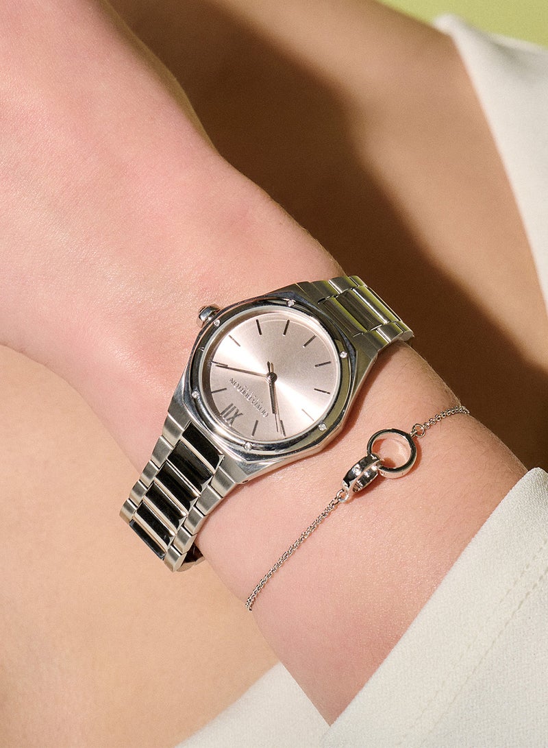 OLIVIA BURTON ساعة يد نسائية أنالوج غير متماثلة الشكل من الفولاذ المقاوم للصدأ 24000071 - 33 مم - Image 4