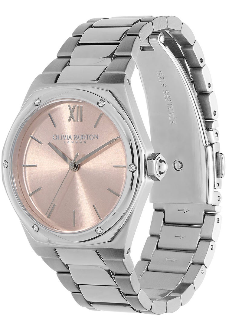 OLIVIA BURTON ساعة يد نسائية أنالوج غير متماثلة الشكل من الفولاذ المقاوم للصدأ 24000071 - 33 مم - Image 2