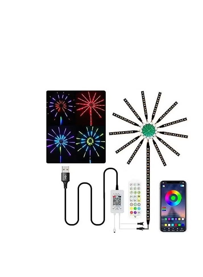 JAJEEK NEW LED Strip Lights Dream Color RGB Changing – Music Sound Sync Bluetooth Firework Lights with Remote Control, DC 5V USB LED Strips for Home, Party, Storefront, Window & Holiday Decoration - Image 1