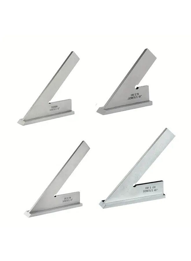 45 Degree Miter Square Angle Ruler With Base 100x70mm 120x80mm 150x100mm 200x130mm Hardened Steel DIN 875 2 - Image 1