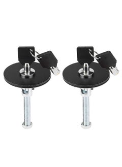 Excefore Aluminum alloy Hood Lock, Car Universal Engine Hood Cover Lock Key Pin Kit Safety Latch Pin(2PCS Black)  - Image 1