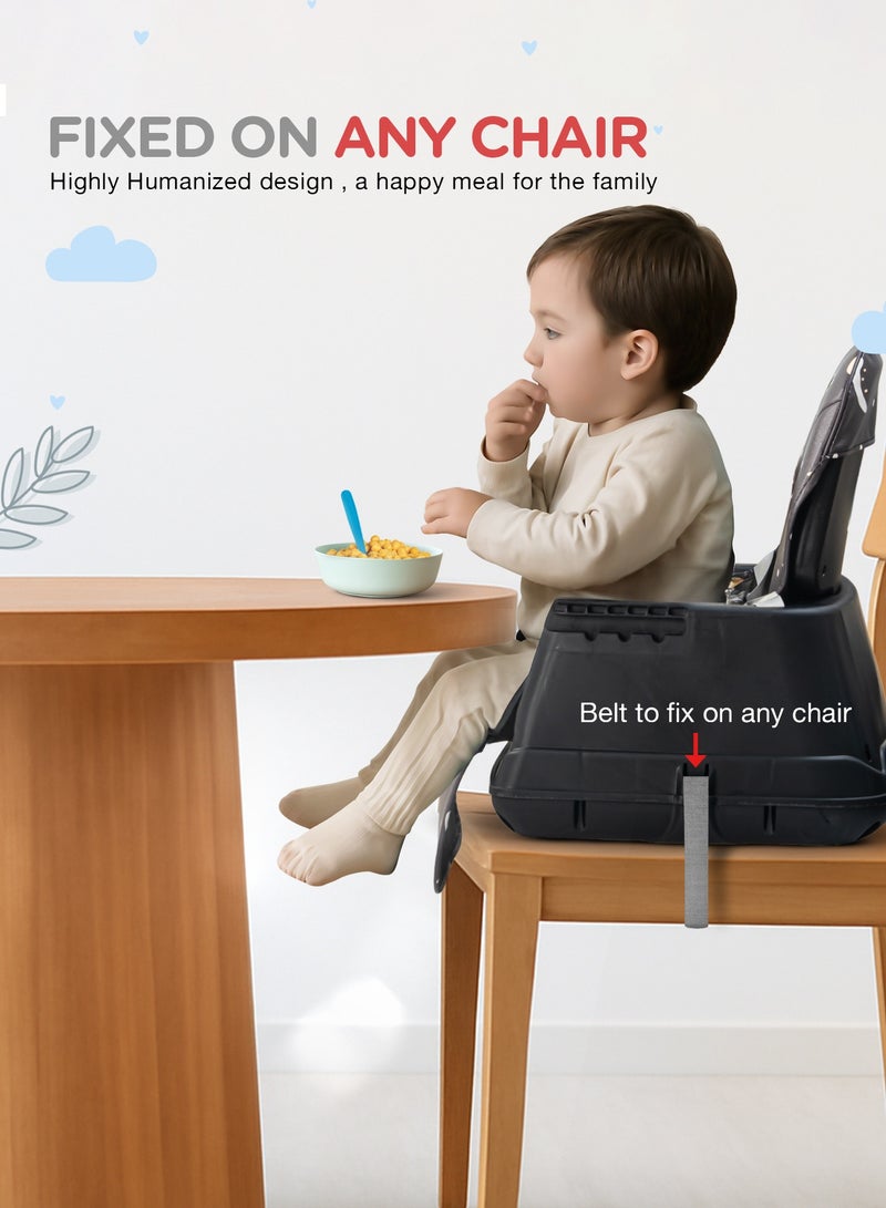 بيبي كرسي طعام مرتفع للأطفال 4 في 1 قابل للتحويل من Nuvella مع ارتفاع قابل للتعديل ومسند للقدمين وكرسي طعام للأطفال الصغار ومقعد معزز مع صينية طعام وعجلات وحزام أمان وكرسي طعام مرتفع للأطفال الصغار من عمر 6 أشهر إلى 4 سنوات باللون الأسود - Image 4
