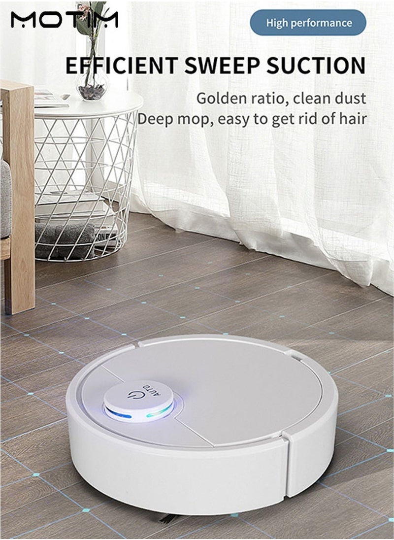 Robot Vacuum Cleaner with Mop, One Touch Start, Long Lasting Strong Suction, Bilateral Brush, No-Go&No-Mop Zones, 90mins Runtime, 200ML Dust Box, 3000MAH