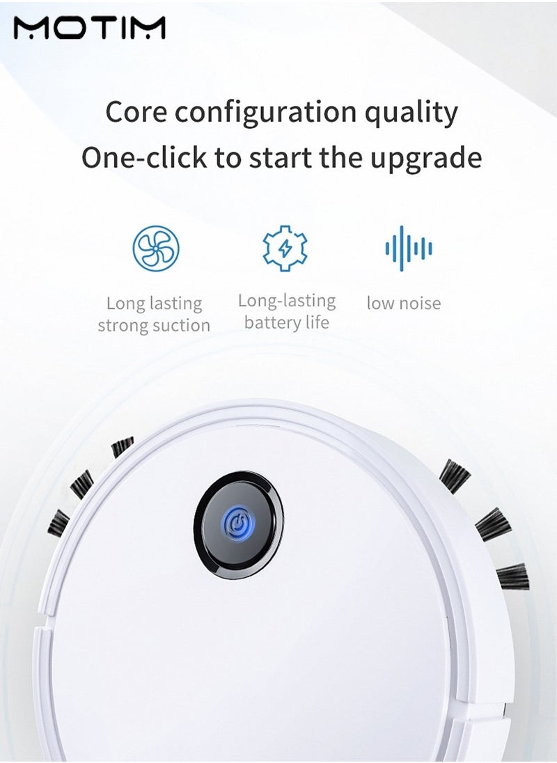 Robot Vacuum Cleaner with Mop, One Touch Start, Long Lasting Strong Suction, Bilateral Brush, No-Go&No-Mop Zones, 90mins Runtime, 200ML Dust Box, 3000MAH