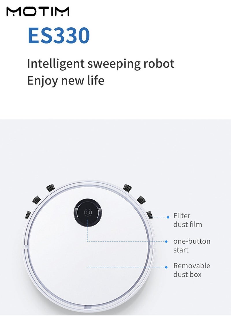 Robot Vacuum Cleaner with Mop, One Touch Start, Long Lasting Strong Suction, Bilateral Brush, No-Go&No-Mop Zones, 90mins Runtime, 200ML Dust Box, 3000MAH