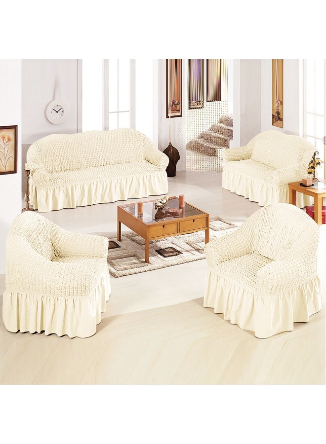 4-Piece  (3+2+1+1) sofa cover Super Stretchable Wrinkle-free Full Coverage Sofa Slipcover Exquisitely Detailed Slip Flexible Resistant Jacquard Sofa Cover Set - Image 1
