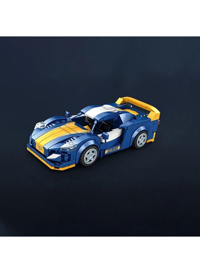 Blue Robot Building Block Toy 2 In 1 Transformable Police Car Mecha Model 338 Pcs STEM Educational Gift For Boys - Image 5