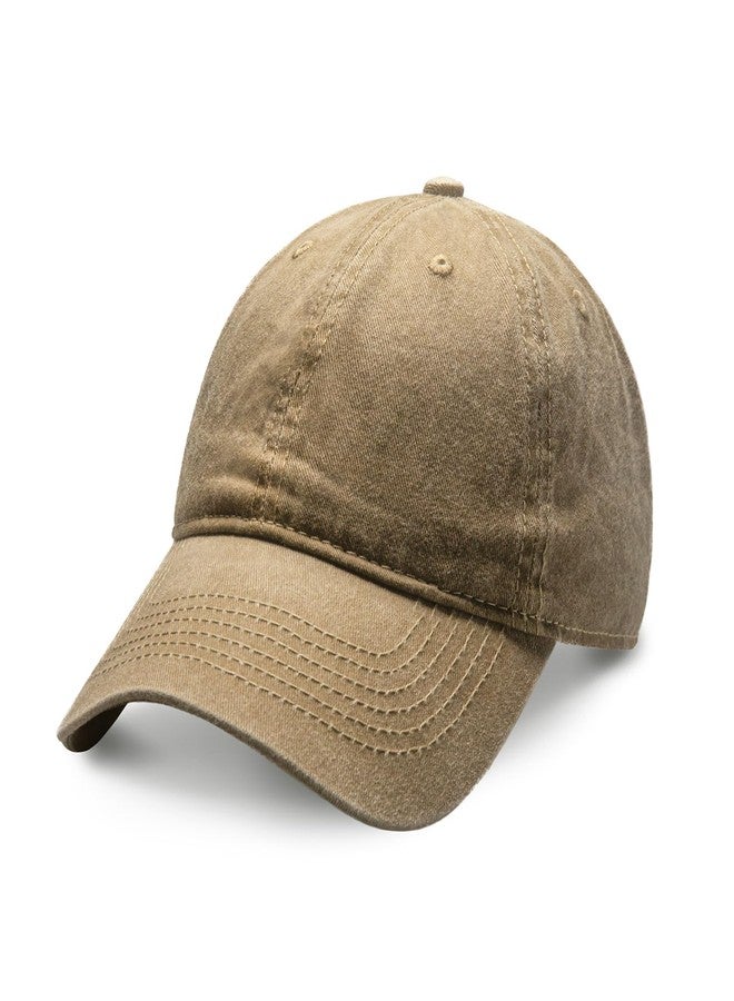 CHOK.LIDS Everyday Vintage Baseball Cap for Men and Women Unisex Adjustable Lightweight Polo Style Curved Brim (Vintage Khaki) - Image 1