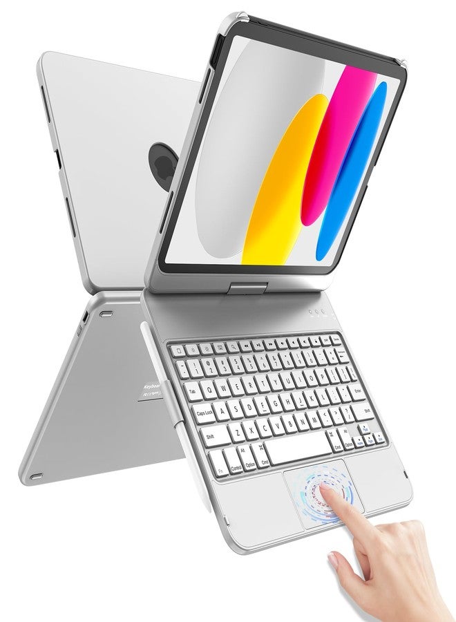 تاييانج جراب لوحة مفاتيح TaIYanG لجهاز iPad من الجيل العاشر 10.9 بوصة (2022) والجيل الحادي عشر (A16) (2025)، جراب لوحة مفاتيح مع لوحة لمس للجيلين الحادي عشر والعاشر - دوران 360 درجة، حامل قلم، لوحة مفاتيح لجهاز iPad من الجيل العاشر - Image 1