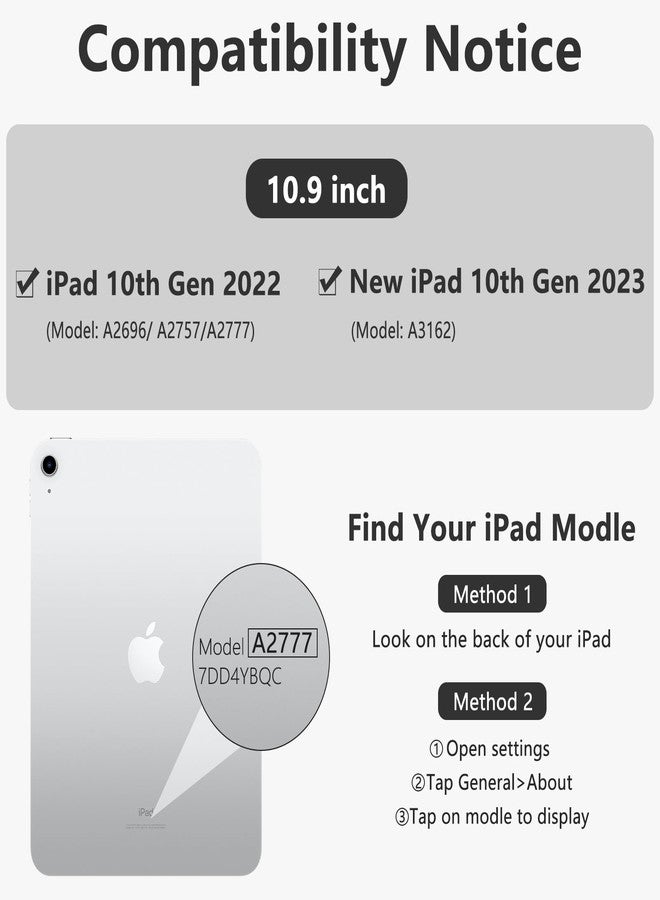 تاييانج جراب لوحة مفاتيح TaIYanG لجهاز iPad من الجيل العاشر 10.9 بوصة (2022) والجيل الحادي عشر (A16) (2025)، جراب لوحة مفاتيح مع لوحة لمس للجيلين الحادي عشر والعاشر - دوران 360 درجة، حامل قلم، لوحة مفاتيح لجهاز iPad من الجيل العاشر - Image 2
