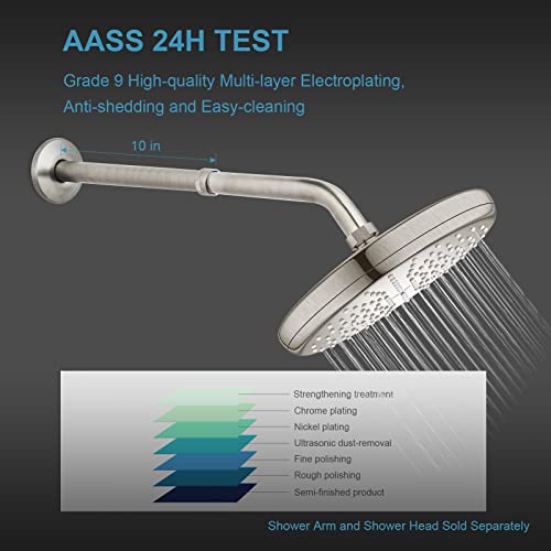 OFFO Shower Head Extension Arm, Brushed Nickel 10 in Shower Arm Extension Shower Head Extender Made of 304 Stainless Steel Shower Pipe Extension - Image 5