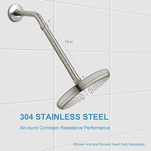 OFFO Shower Head Extension Arm, Brushed Nickel 10 in Shower Arm Extension Shower Head Extender Made of 304 Stainless Steel Shower Pipe Extension - Image 4