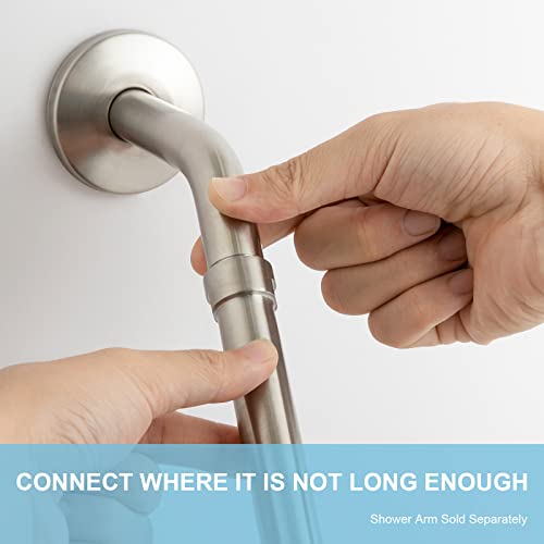 OFFO Shower Head Extension Arm, Brushed Nickel 10 in Shower Arm Extension Shower Head Extender Made of 304 Stainless Steel Shower Pipe Extension - Image 2