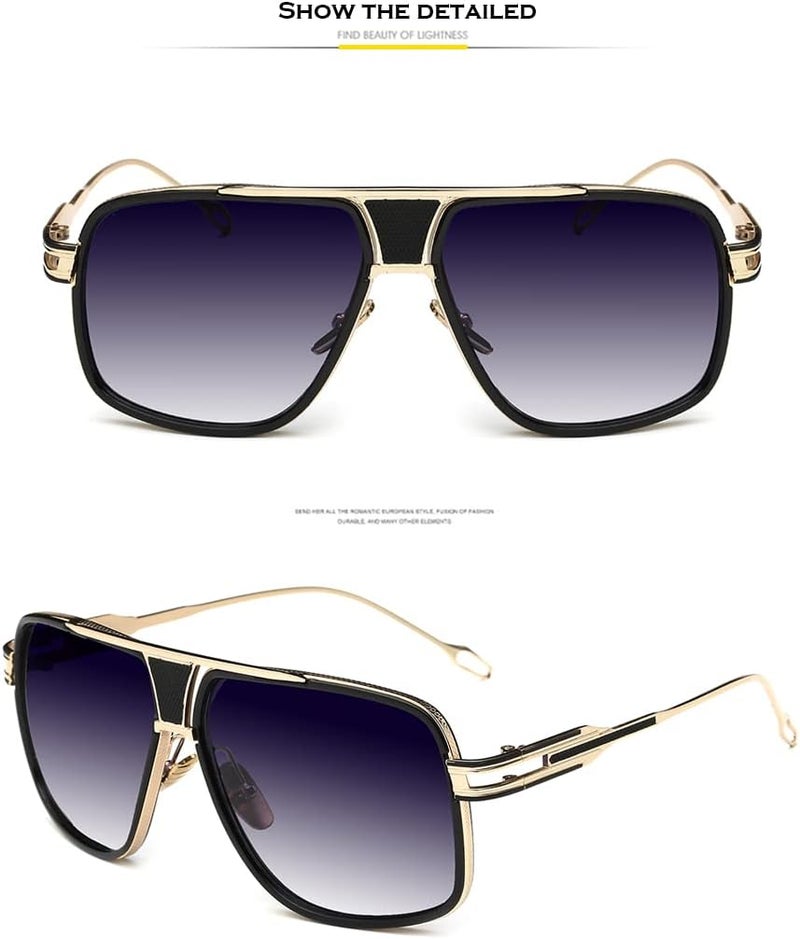GOBIGER Aviator Sunglasses for Men 100% UV Protection Goggle Alloy Frame with Case - Image 4