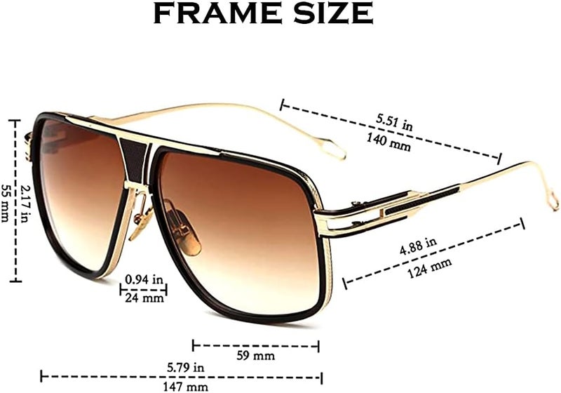 GOBIGER Aviator Sunglasses for Men 100% UV Protection Goggle Alloy Frame with Case - Image 5