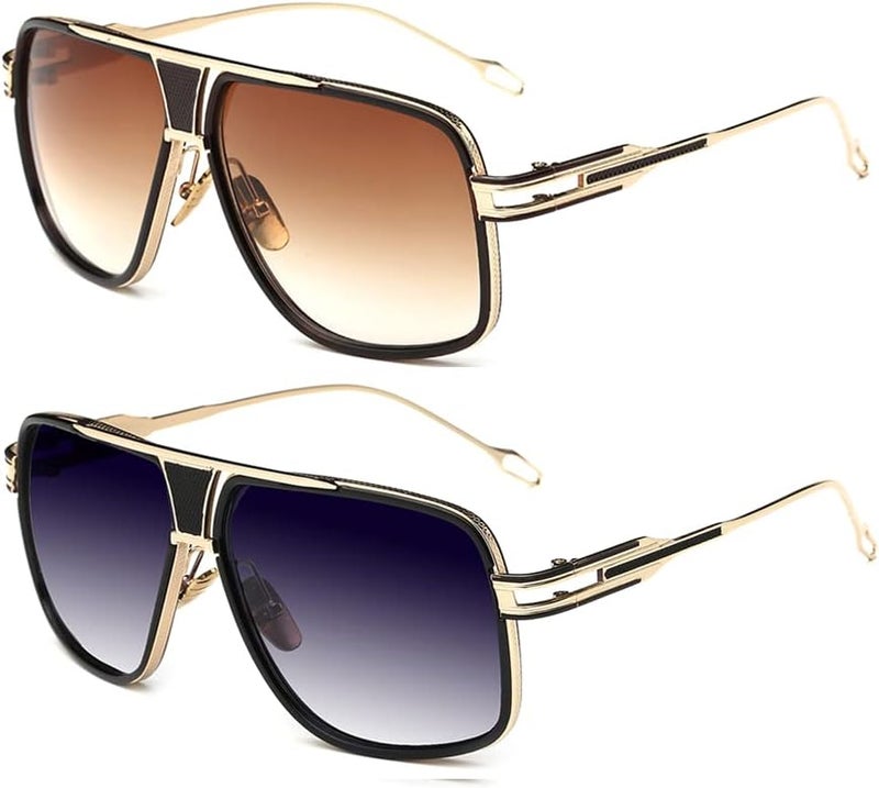 GOBIGER Aviator Sunglasses for Men 100% UV Protection Goggle Alloy Frame with Case - Image 1