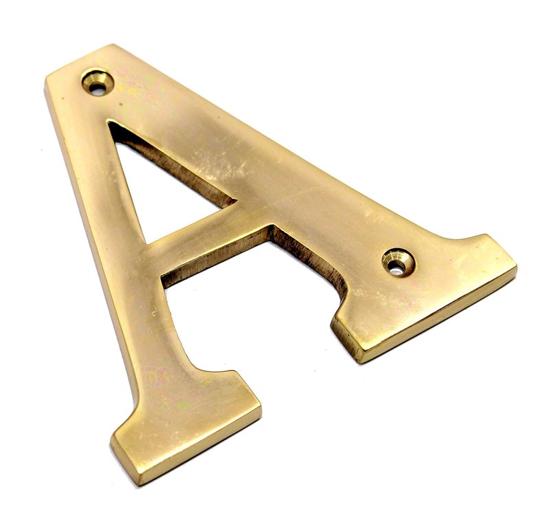 ESPLANADE Brass House Hotel Door Name Alphabets - Wall Door Plaque Alphabet Letter - Golden - 4" Inches ("A" Alphabet - 4") - Image 3