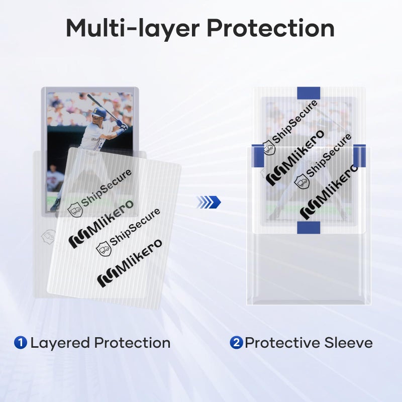 Mlikero 360 Pack Trading Card Shipping Protectors  3.5'' x 4.5'' Plastic Card Protector with Tape Rolls for Mailing Sports Cards - Image 2