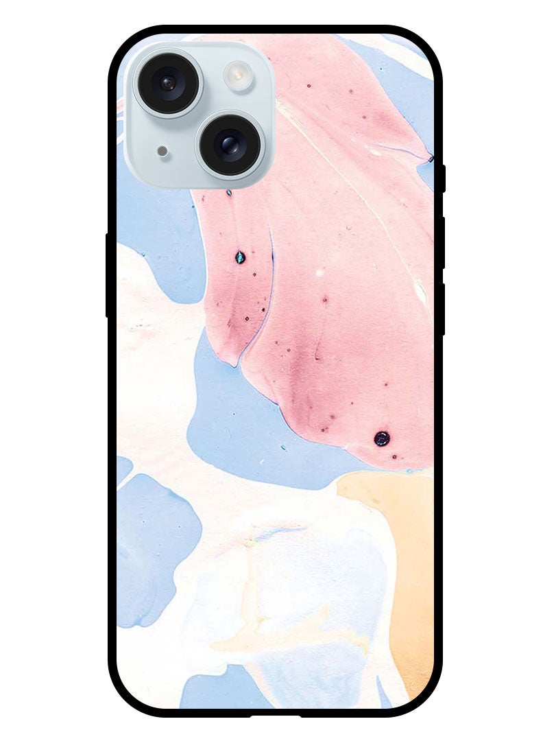 Theodor Protective Case Anti Scratch Shock Proof Bumper Cover For iPhone 15 Light Pink Flower Texture - Image 1