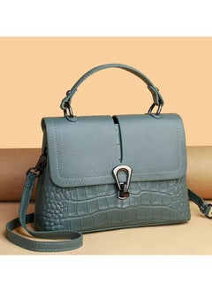 Blue new genuine leather women's bag first layer cowhide messenger bag
