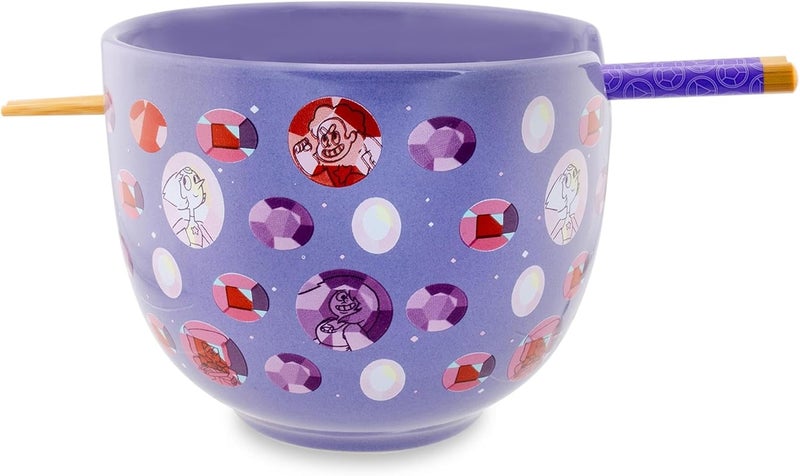 Silver Buffalo Steven Universe Crystal Gems Ceramic Ramen Dinnerware Set  Includes 20Ounce Noodle Bowl and Wooden Chopsticks - Image 3