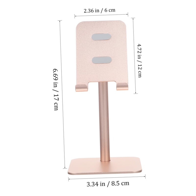 Adjustable Aluminum Alloy Tablet Phone Stand with Rotation Gold Desk Holder - Image 3