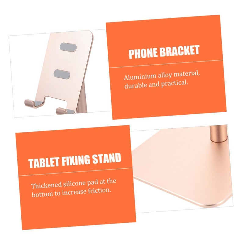 Adjustable Aluminum Alloy Tablet Phone Stand with Rotation Gold Desk Holder - Image 4