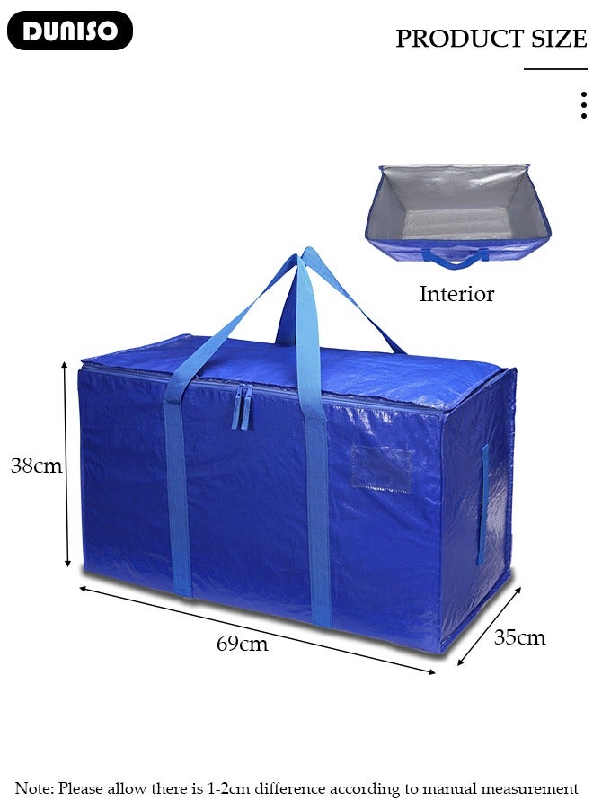 DUNISO Large Moving Bags, Heavy Duty Moving Storage Tote Bags with Tag Port, Foldable Clothes Storage Bags with Zippers and Reinforced Carrying Handles, Storage Bags for Travelling, Moving, Camping  - Image 4
