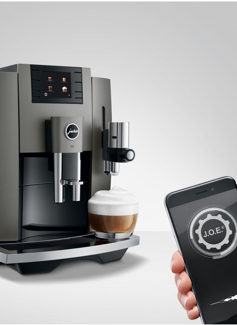 jura - Jura E8 (Dark Inox) Bean-To-Cup Fully-Automatic Coffee Machine - Image 1