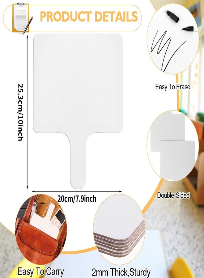 Yiphates 24 Pieces Dry Erase Answer Paddles Handheld Double Sided Paddles Mini White Boards Small White Board Dry Erase Signs Auction WhiteBoard for Students Teachers Classroom Voting Bridal Shower Games - Image 2