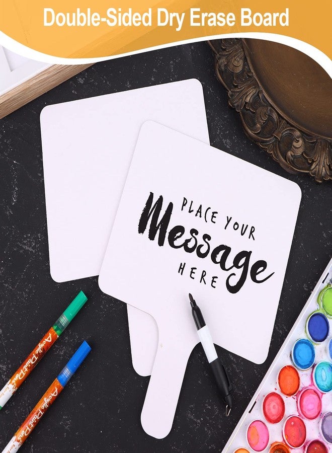 Yiphates 24 Pieces Dry Erase Answer Paddles Handheld Double Sided Paddles Mini White Boards Small White Board Dry Erase Signs Auction WhiteBoard for Students Teachers Classroom Voting Bridal Shower Games - Image 4