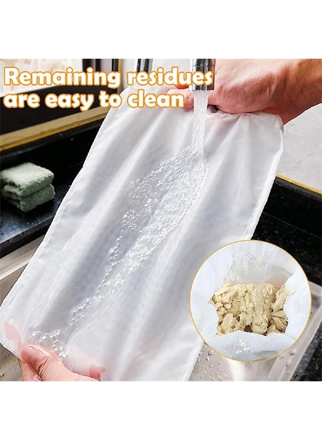 واي جيه 4 قطع أكياس تصفية حليب الصويا الغذاء الصف كيس فلتر عصير الخضار ، 200 شبكة 20 * 30 سنتيمتر حقيبة شبكة دقيقة كيس فلتر الحليب لجميع الأغراض مصفاة طعام نايلون قماش قطني - Image 3