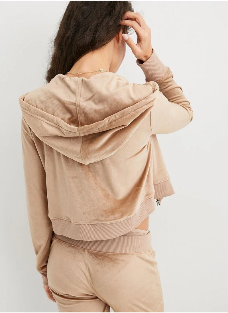 Aerie Velour Drawstring Hoodie