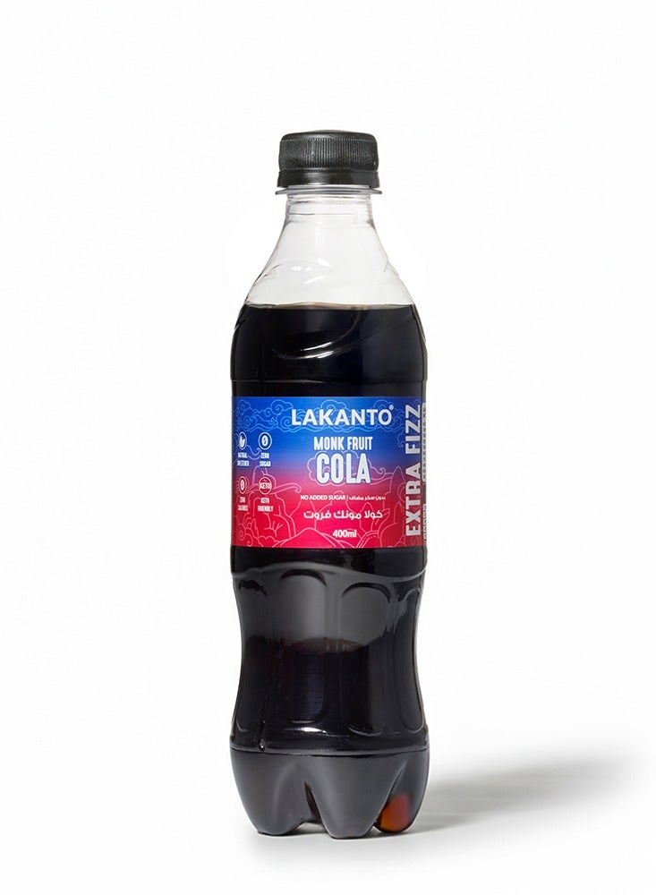 LAKANTO Naturally Sweetened Cola With Monkfruit - 400 ml - Image 1