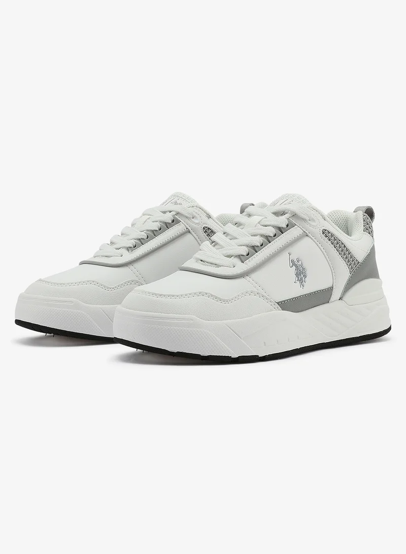 U.S. Polo Assn. white Women's  White Low-Top Sneakers - Sleek Style and Comfort Cushioned Sole for Everyday Style Shoes for Women | Best Price UAE