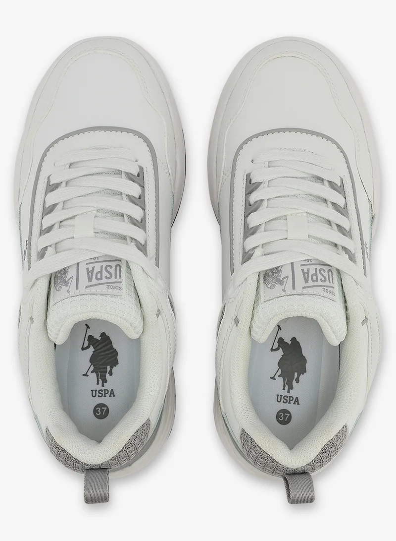U.S. Polo Assn. white Women's  White Low-Top Sneakers - Sleek Style and Comfort Cushioned Sole for Everyday Style Shoes for Women | Best Price UAE