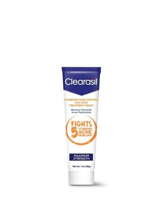 Clearasil Stubborn Acne Control 5 In 1 Spot Treatment Cream 1 Oz (Pack Of 2)  - Image 1