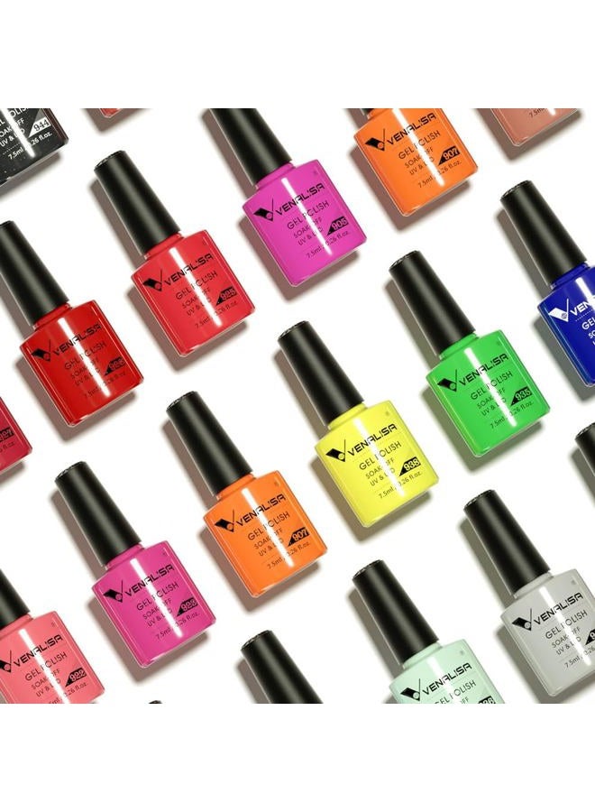 V VENALISA VENALISA VIP1 Set 62 PCS 7.5ml Gel Nail Polish Kit with Color Card Base Top coat,UV LED Soak Off Gel Polish Starter Manicure,Suitable to DIY at Home Nail Art Salon - Image 3