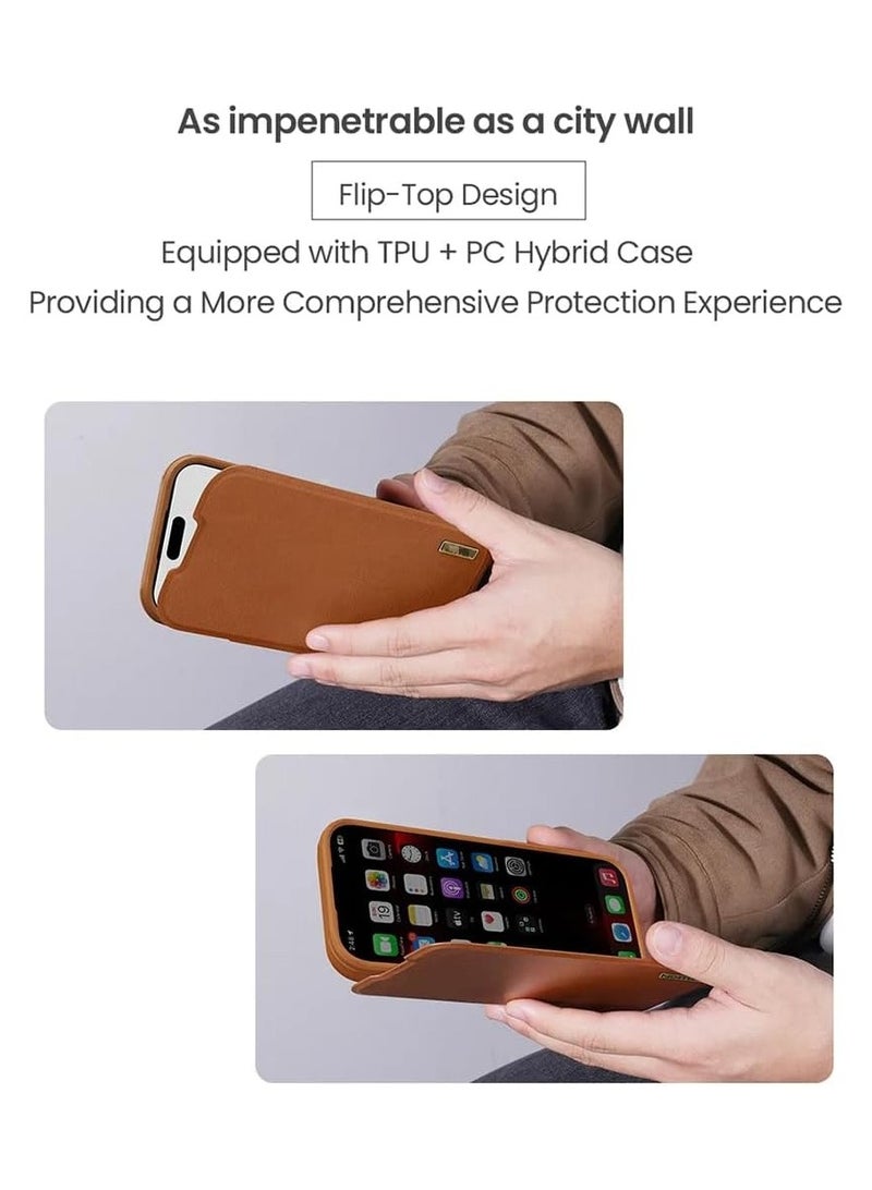 general Protective Case Compatible with iPhone 17 Pro Max PU Leather Flip Cover Built-in Card Slot Sliding Camera Lens Cover Privacy Protection Shock-Resistant Case - Image 4