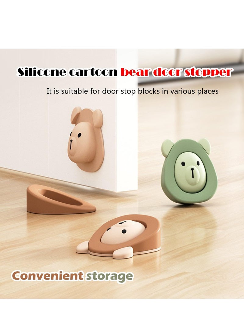 Excefore Door Stopper, Cute Door Stopper Rubber, Rubber Silicone Gate Door Stoppers, Holder Doorstop Floor Wall Protector with Storage Base, 2pcs - Image 3