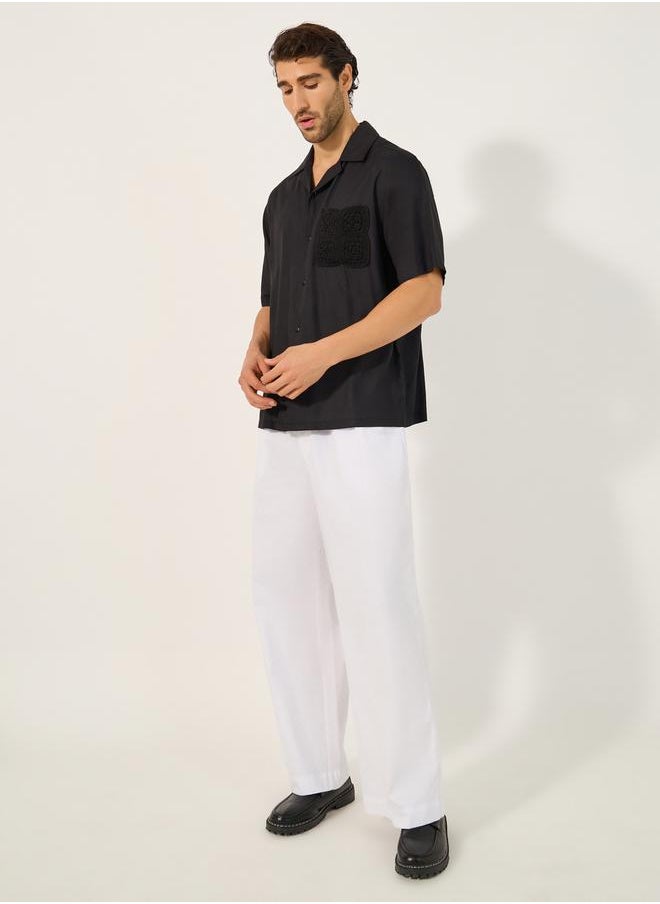 Styli - Mid Rise Wide Leg Pleated Trousers with Belt - Image 1